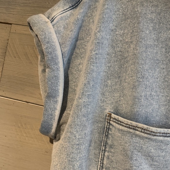 Naturalizer Light Blue Button-Up Romper - Picture 6 of 9